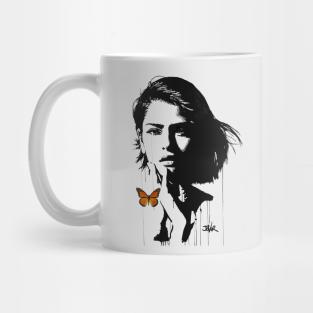 orange butterfly Mug